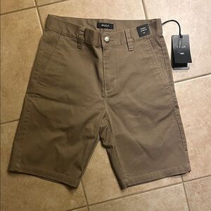 RVCA Men's Brown Flat Front Shorts